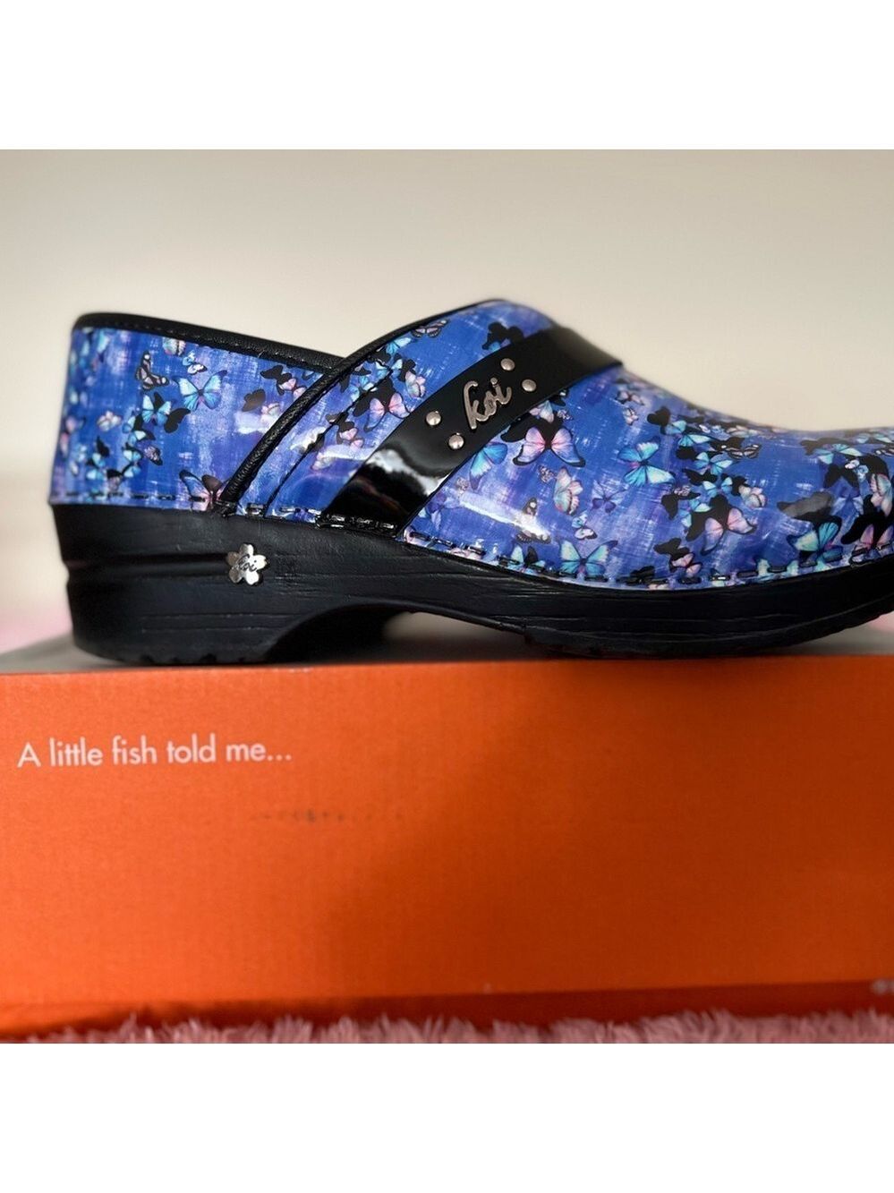 Koi Women's Blue Butterfly Clogs - Picture 9 of 15